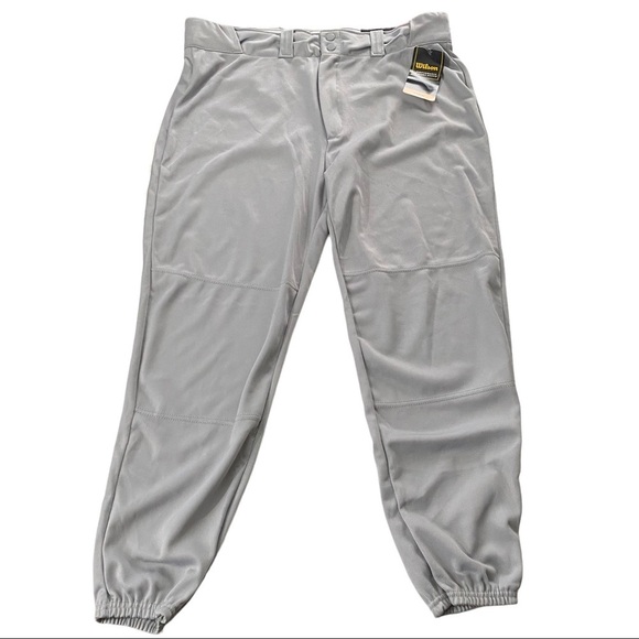 Wilson Grey Comfort Elastic Waist Baseball Softball Pants Men’s Size XLx28” NWT - Picture 1 of 11